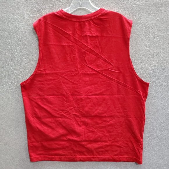 American Rider Men Shirt Tank‎ Top XL Red USA Motorcycle Powered by Freedom - Picture 5 of 6